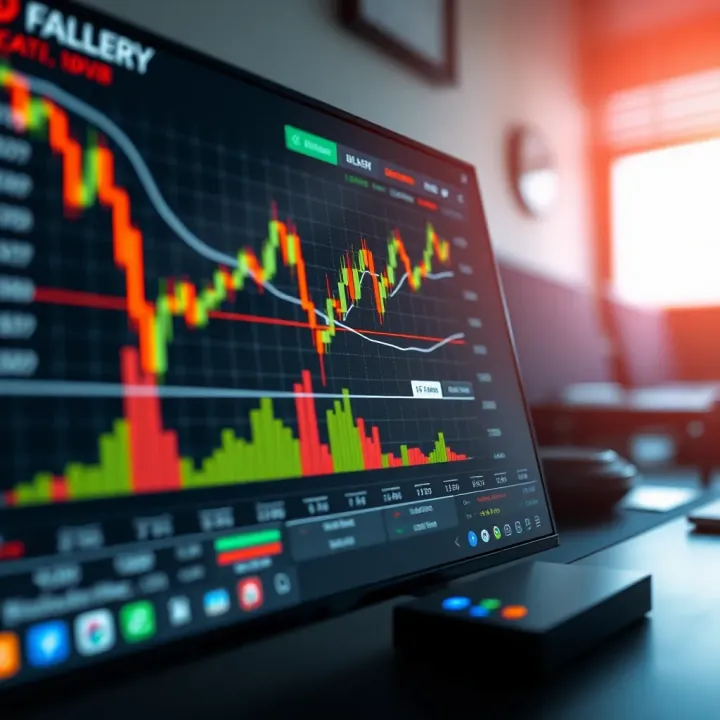 Digital interface showing forex trading charts and data for South African market