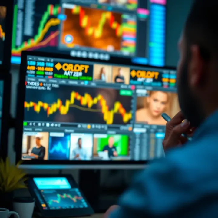 Curated Video Lessons for Learning Forex Trading Collection of forex trading video tutorials on a digital screen