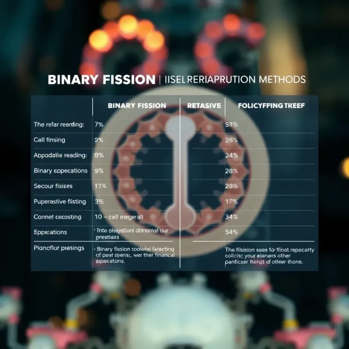Comparison chart showing differences between binary fission and other reproductive methods