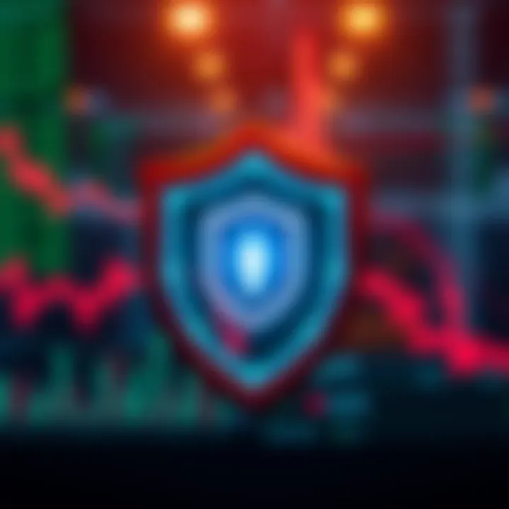 Secure digital shield symbolizing protection of online trading accounts and financial data