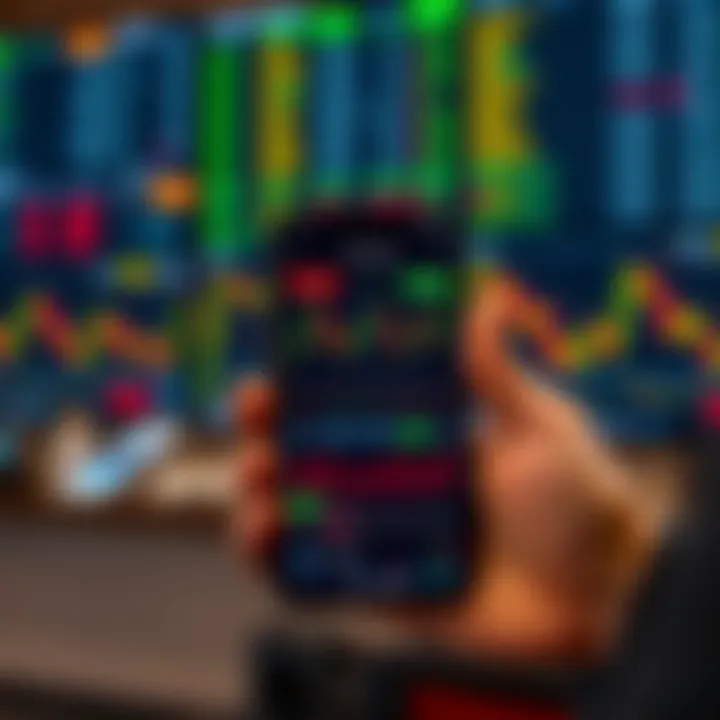 User-friendly mobile trading app interface displaying stock market charts and investment options