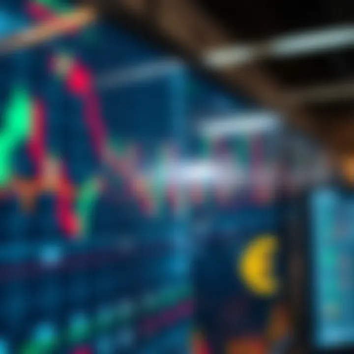 Digital interface showing forex trading charts and South African currency symbols