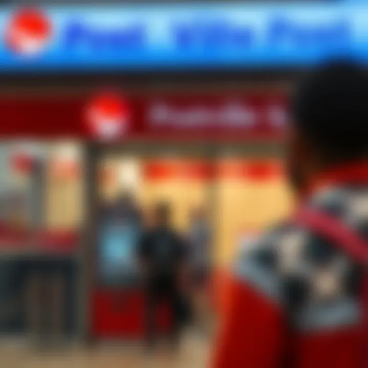 Customer using self-service kiosk inside Durbanville Post Office for postal services