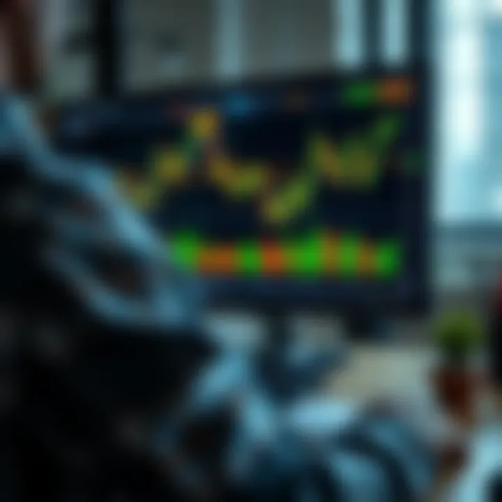 Computer screen displaying forex charts with South African market data