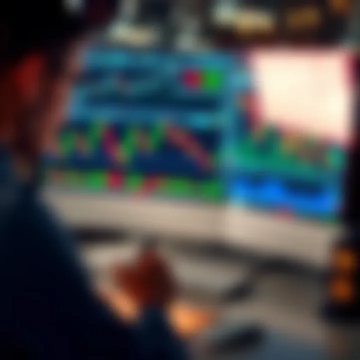 Diagram illustrating automated forex trading software analyzing currency charts