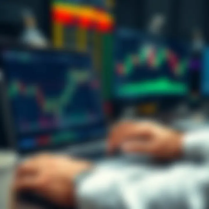 South African trader using a laptop displaying forex trading charts and candlestick patterns