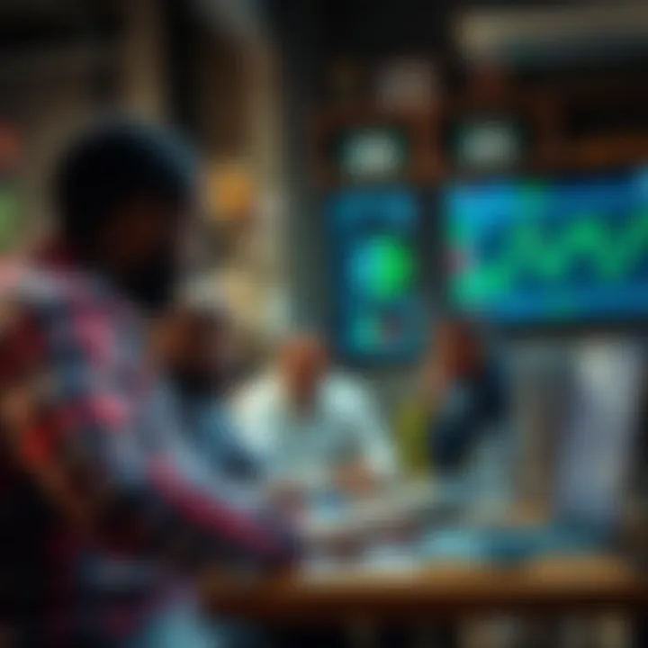 Community members discussing strategies in a local forex trading workshop