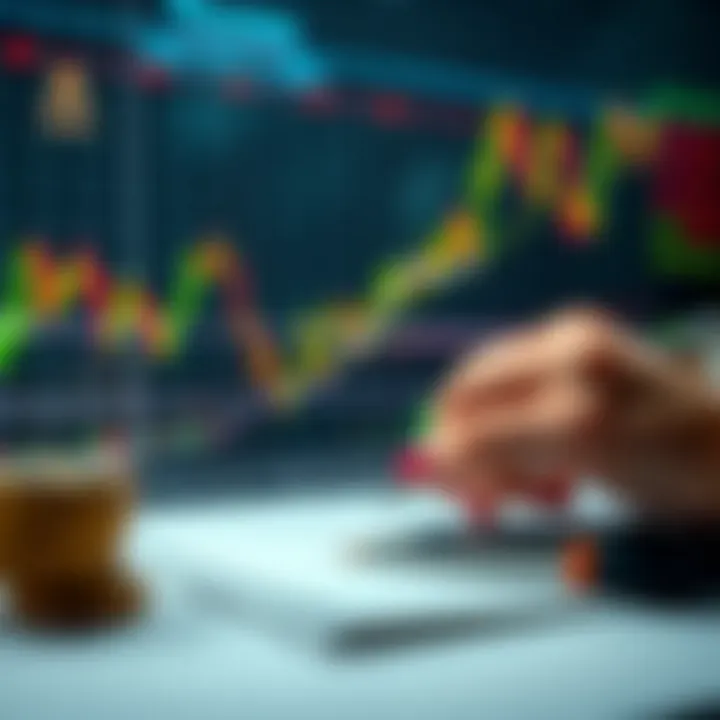 Graph showing currency price fluctuations with strategic analysis notes