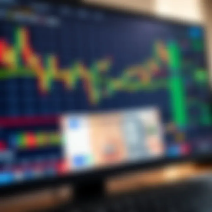 Illustration of a computer screen displaying forex trading platform with South African rand