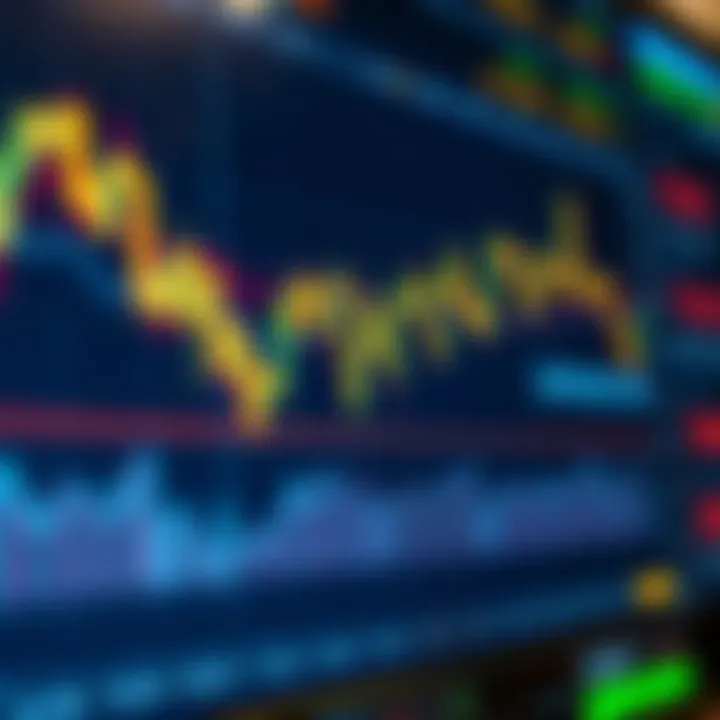 Graph showing currency exchange rates and market trends on a digital trading platform