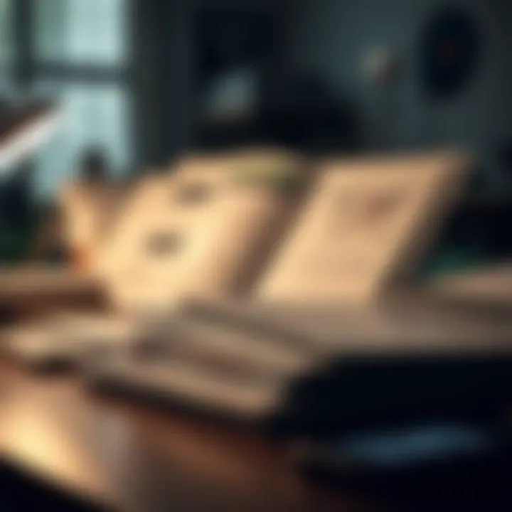 Collection of educational forex trading materials and strategy guides on a desk