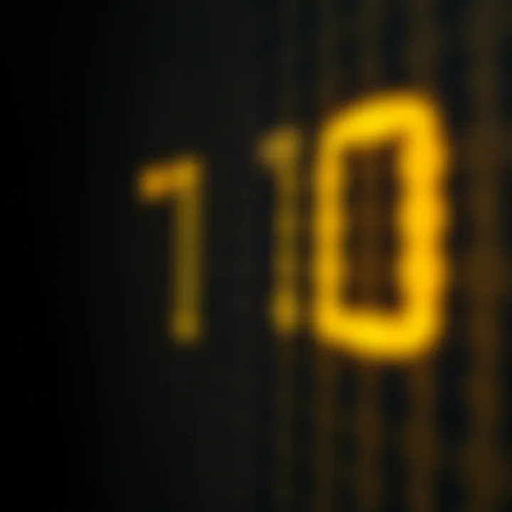 Diagram illustrating the conversion of a hexadecimal digit into its binary equivalent using a four-bit group