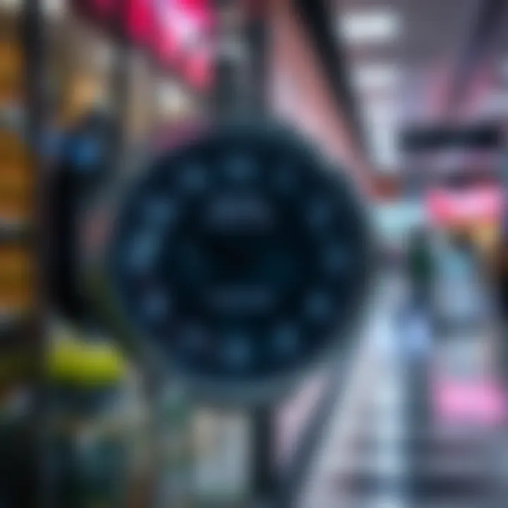 Clock showing typical trading hours for retail stores at Highland Mews