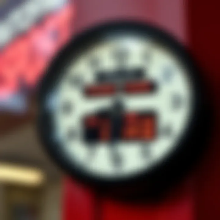 Clock showing post office trading hours during the day