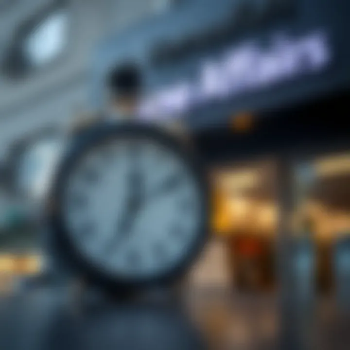 Trading Hours of Home Affairs Alberton Clock displaying opening hours against a backdrop of the Home Affairs building