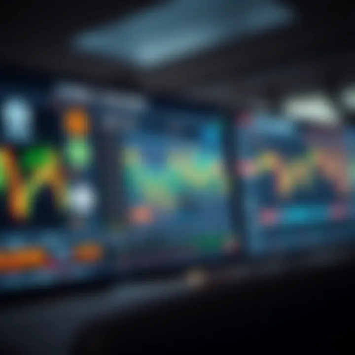 Digital interface showing forex trading platforms with UK regulatory icons and risk indicators