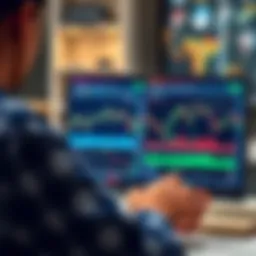 User interacting with forex trading app demo showing live charts and simulated trading environment