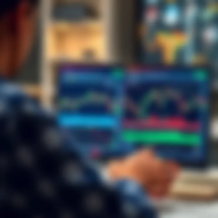 User interacting with forex trading app demo showing live charts and simulated trading environment
