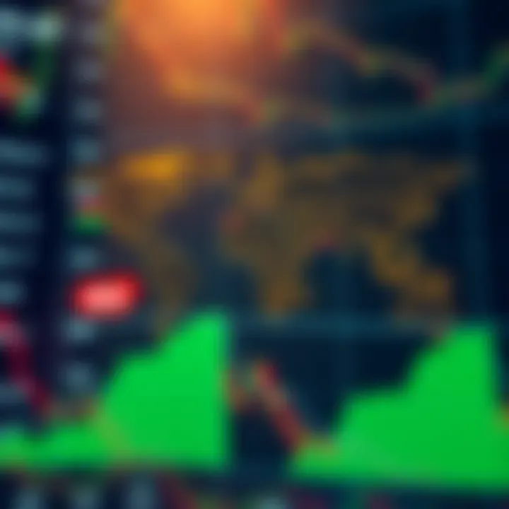 Global forex trading sessions highlighted on a world map showing overlap periods