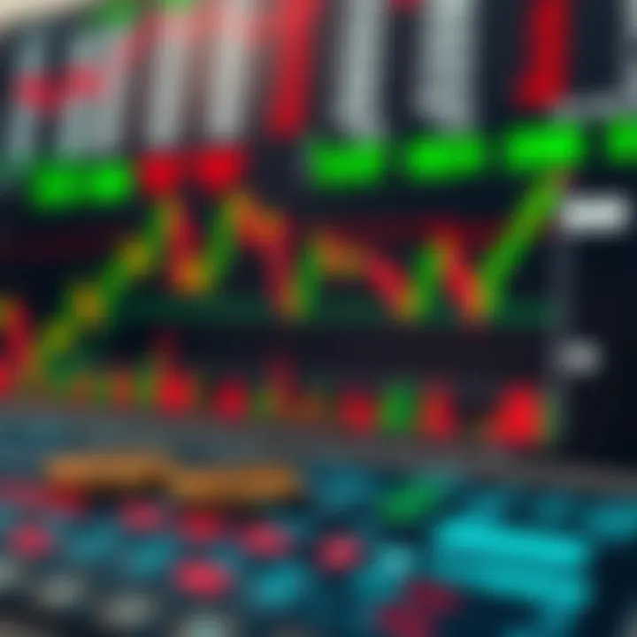 Graphical representation of key components in a forex trading system showing indicators and currency pairs