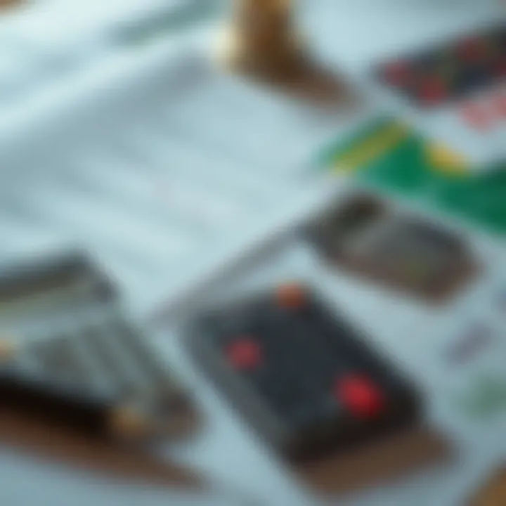 Organized financial documents and calculators representing forex tax record-keeping