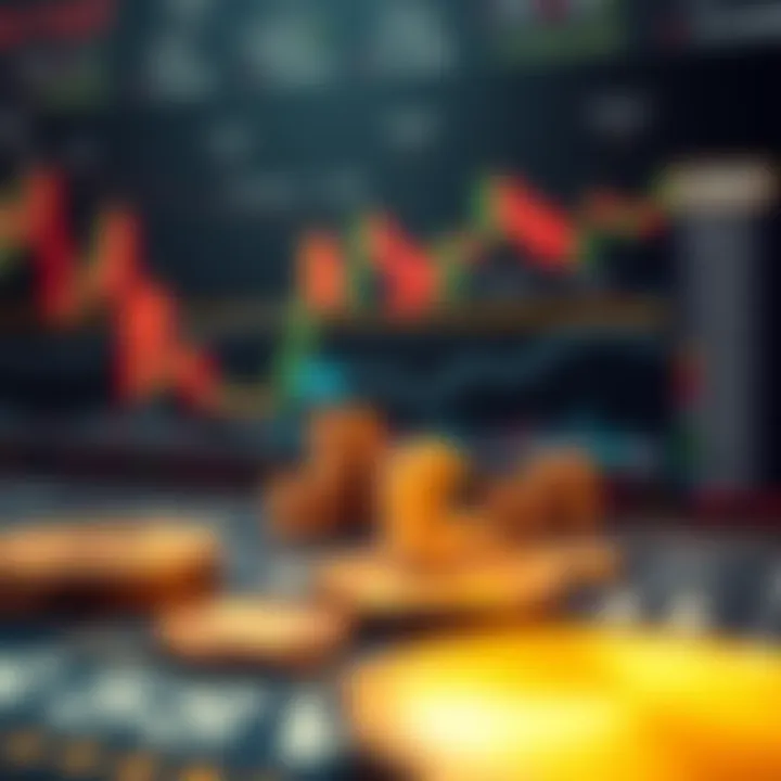 Illustration showing fundamental forex trading concepts with currency symbols and charts