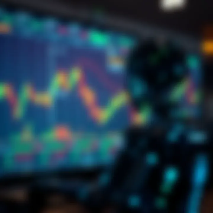 Conceptual illustration of automated forex trading showing a computer screen with algorithmic graphs and currency symbols