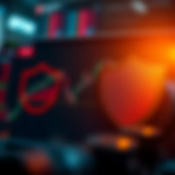 Conceptual graphic showing risk management strategy in trading with bonus funds, including charts and protective shields