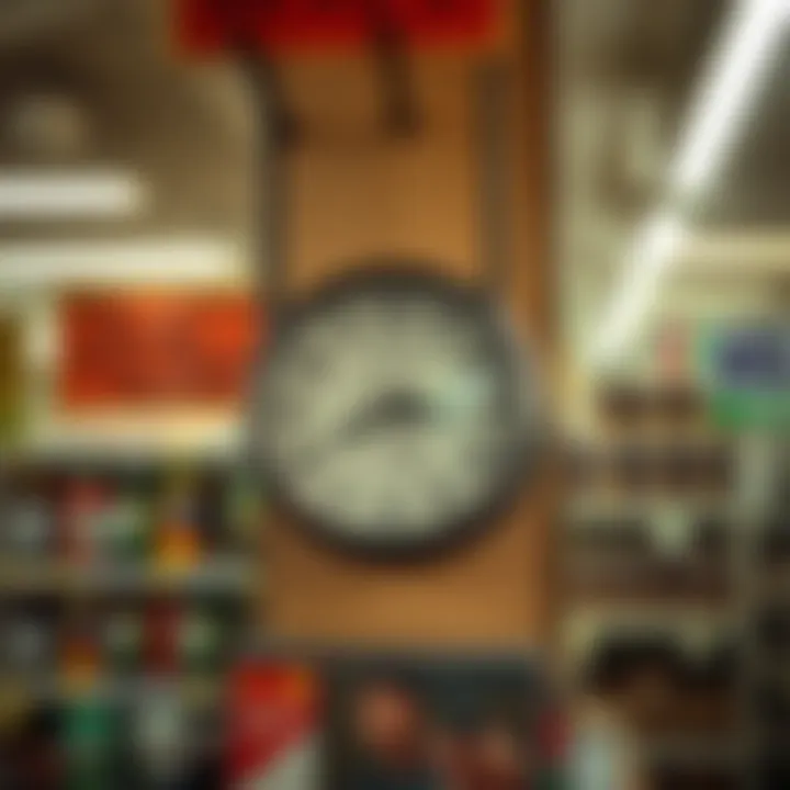 Clock showing typical opening hours of a general store in a South African township