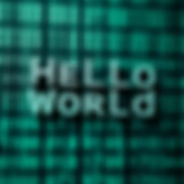 Binary code representation of the phrase Hello World in digital format