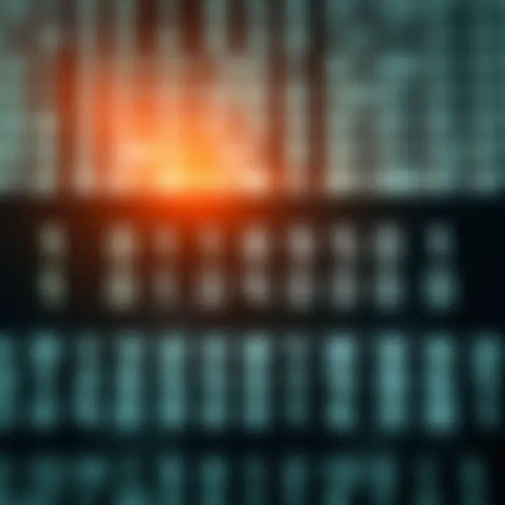 Diagram showing the conversion of hexadecimal digits to binary code blocks