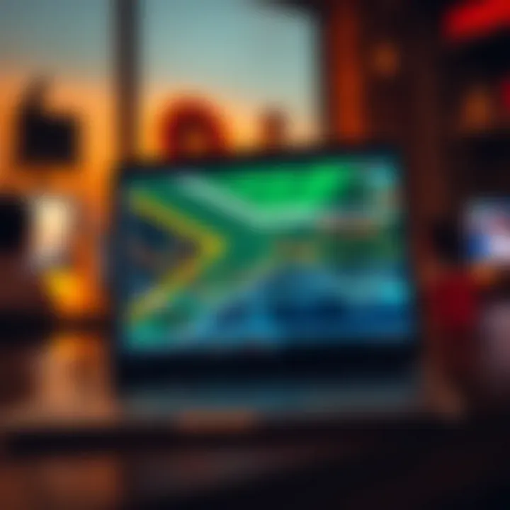 Online forex trading course displayed on laptop with South African flag on screen