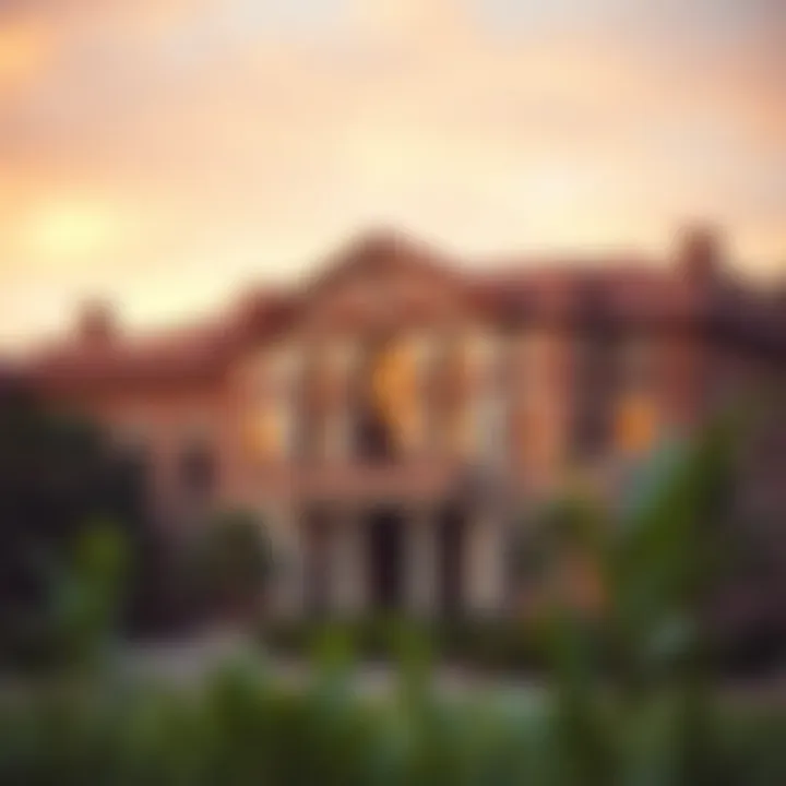 University campus building representing higher education opportunities in risk management