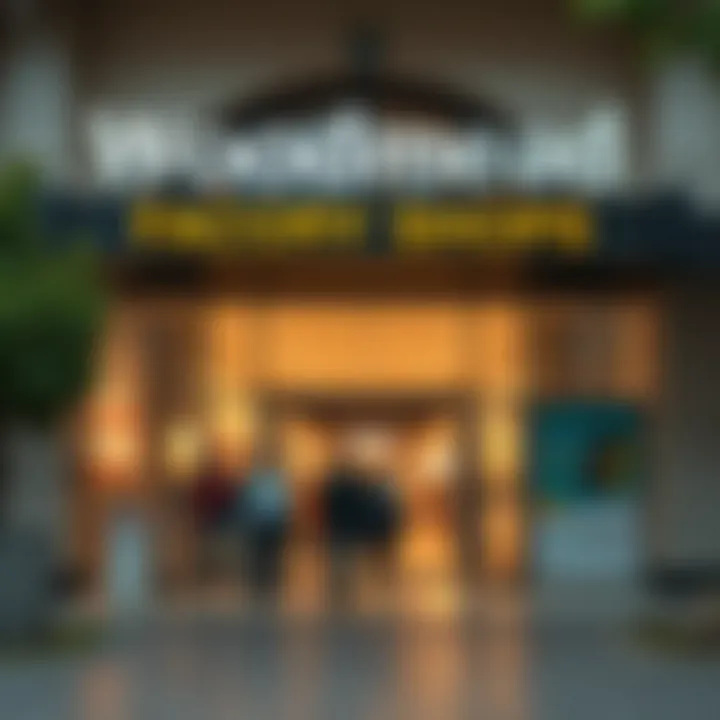 Exterior view of Woodmead Factory Shops with shoppers entering the entrance