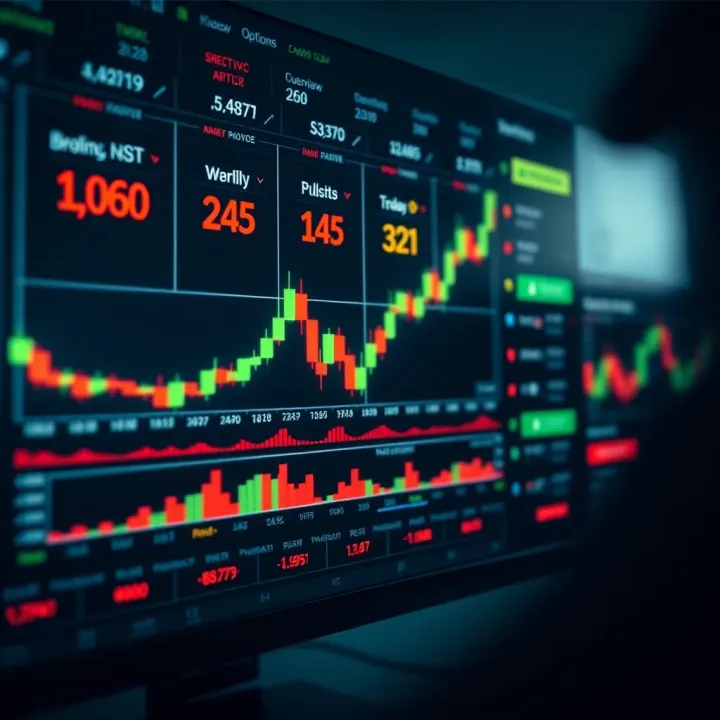Dashboard of a binary options trading platform showing asset charts and trading options