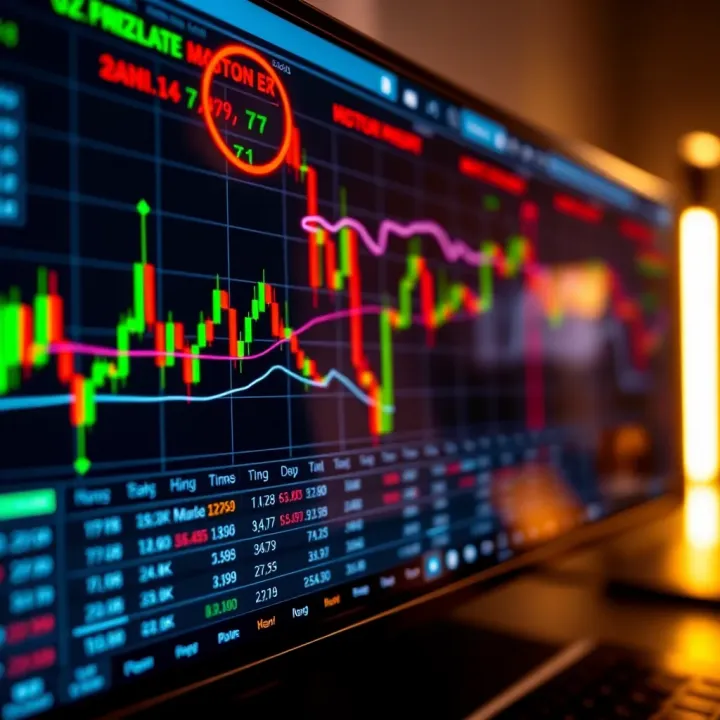 Forex Trading Platform Interface with Live Currency Charts User interface of a forex trading platform showing real-time currency charts and trading options