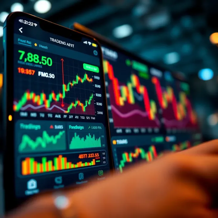 User-friendly interface of a trading app showing various market charts and trading options