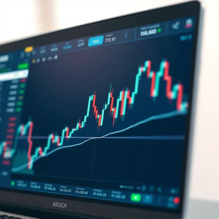 Graph illustrating currency price fluctuations in a forex trading platform