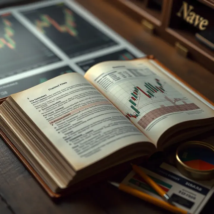 Key Strategies Explained in Free Binary Options Trading Books Open book displaying chapters on binary options trading strategies with charts and graphs