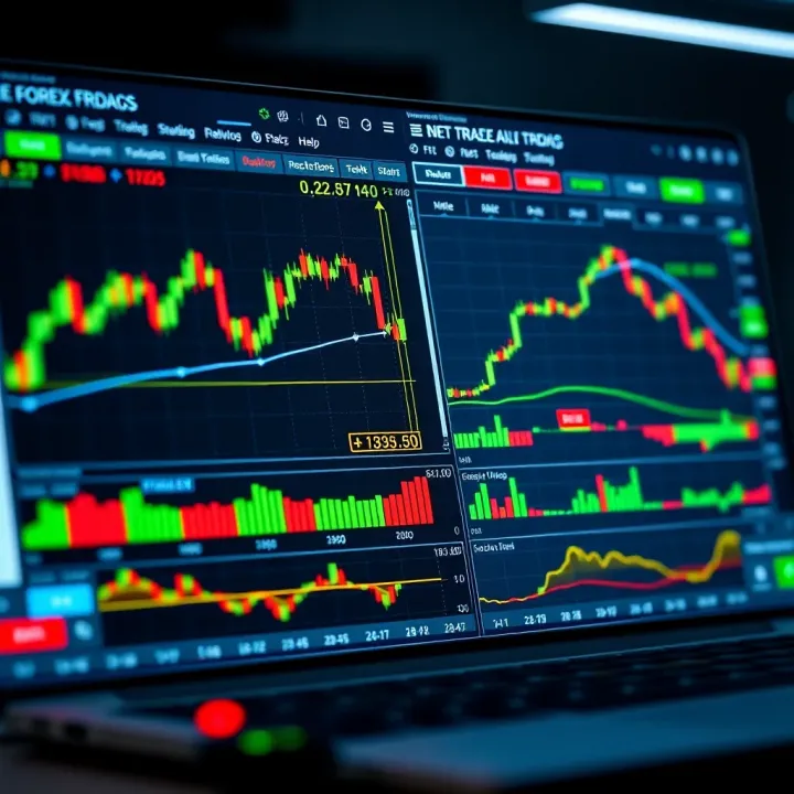 Dashboard of free forex trading software showing currency charts, indicators, and trading tools