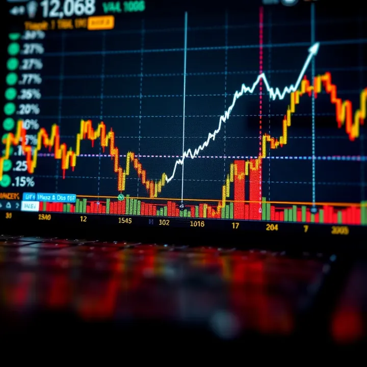 Graph showing upward trend in financial market analysis for binary options