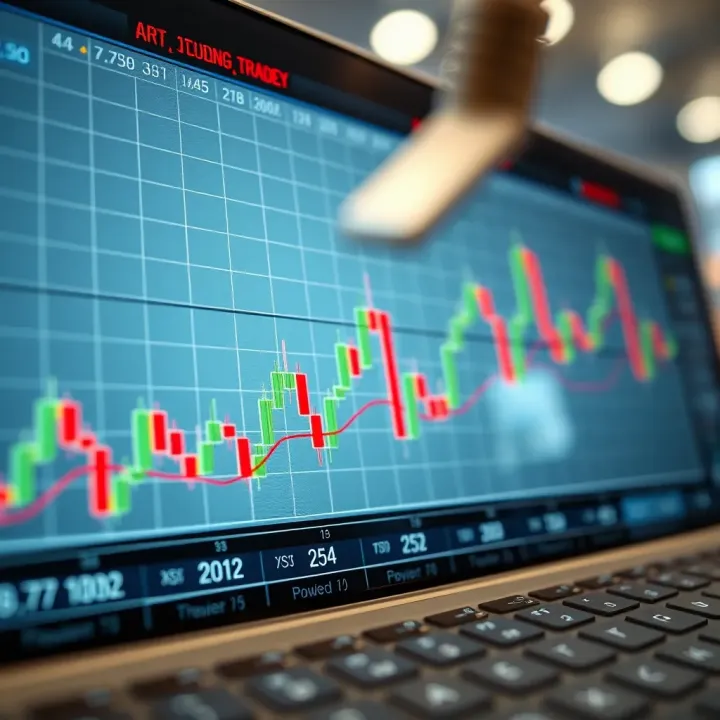 Graph showing trend lines and candlestick patterns for binary options trading