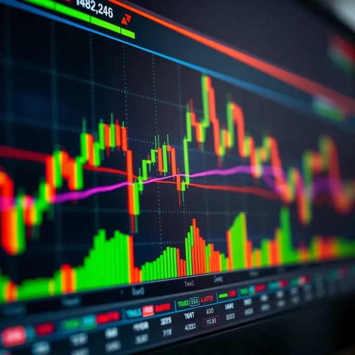 Technical Indicators and Chart Patterns in Forex Trading Chart showing technical indicators with trend lines and candlestick patterns used in forex trading strategies