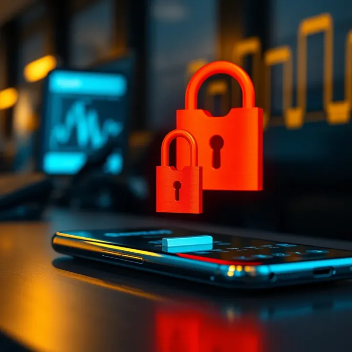 Illustration of Factory Reset Protection concept showing secure lock mechanism on smartphone
