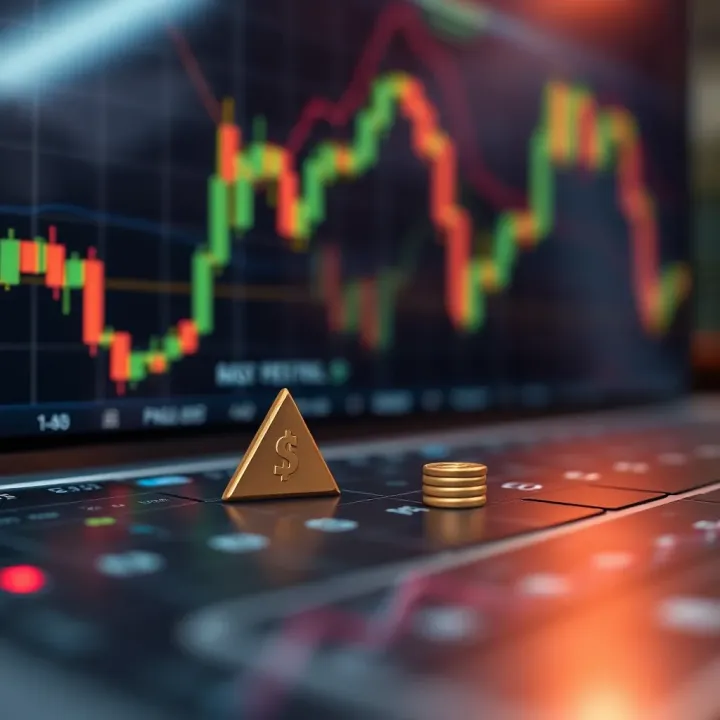 Illustration of financial market symbols representing risk and reward in trading