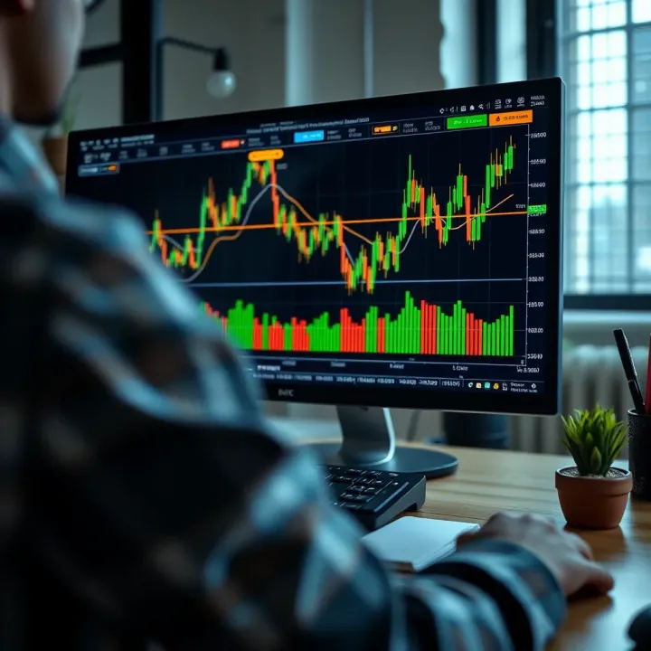 Analyzing Forex Market Trends in South Africa Computer screen displaying forex charts with South African market data