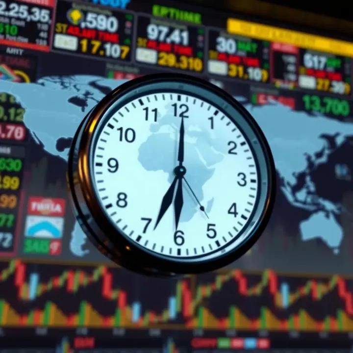 Worldwide forex market sessions highlighted on a global clock aligned with South African Standard Time