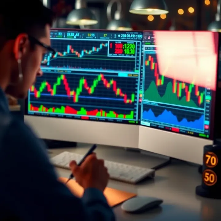 Diagram illustrating automated forex trading software analyzing currency charts