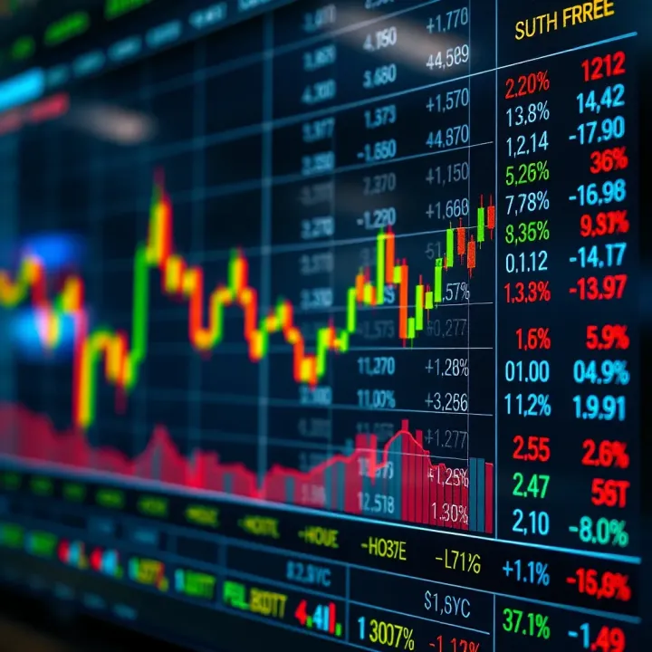 Chart showing fluctuating forex currency rates relevant to South Africa