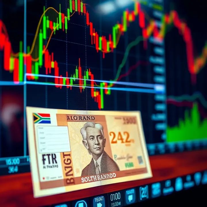 Forex trading charts showing currency exchange trends with South African Rand